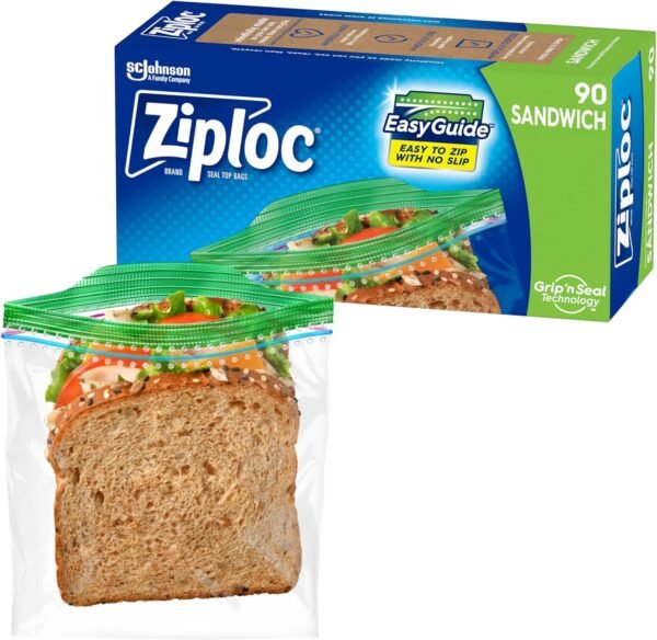 Ziploc Sandwich and Snack Bags with EasyGuide Texture